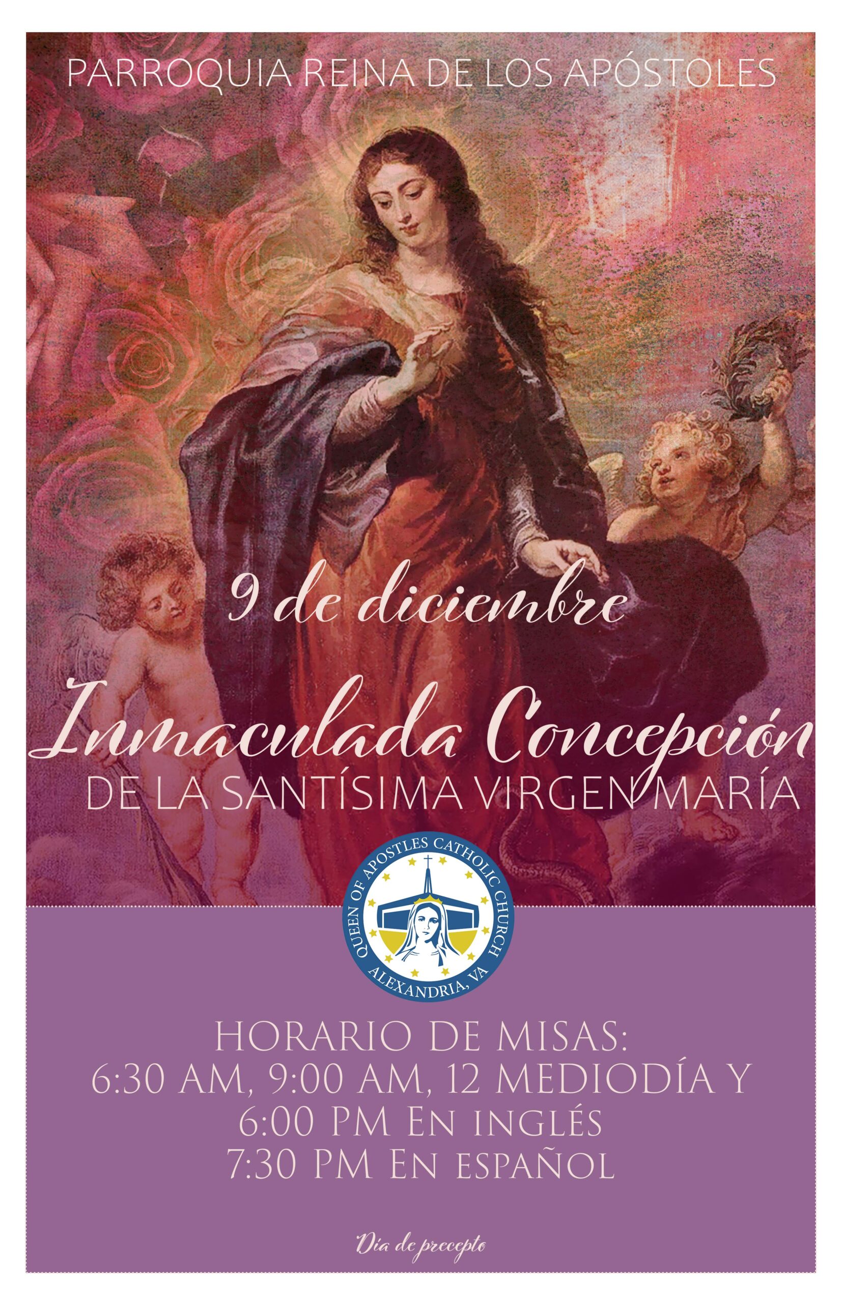 Solemnidad De La Inmaculada Concepci N Queen Of Apostles Catholic Church